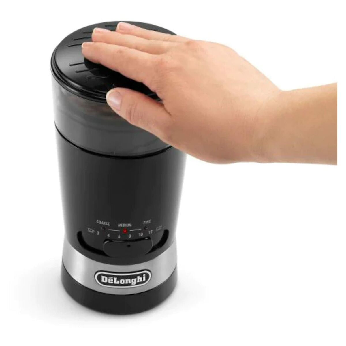 Molino Eléctrico DeLonghi KG210 – Ajustable, Color Negro