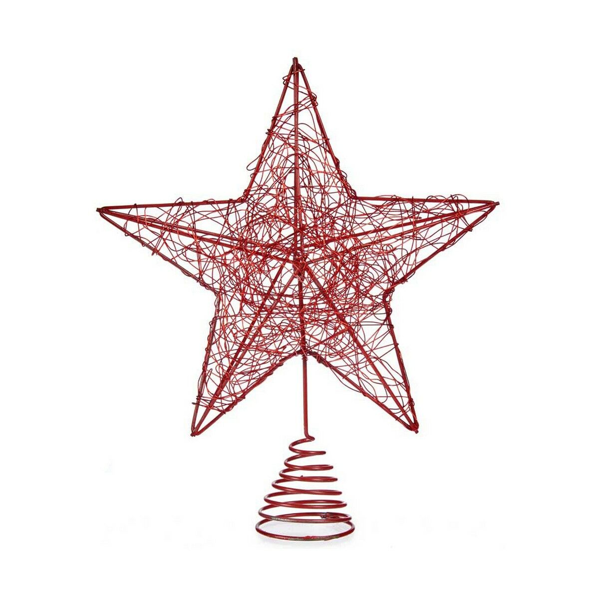 Christmas star Red Steel Plastic-0