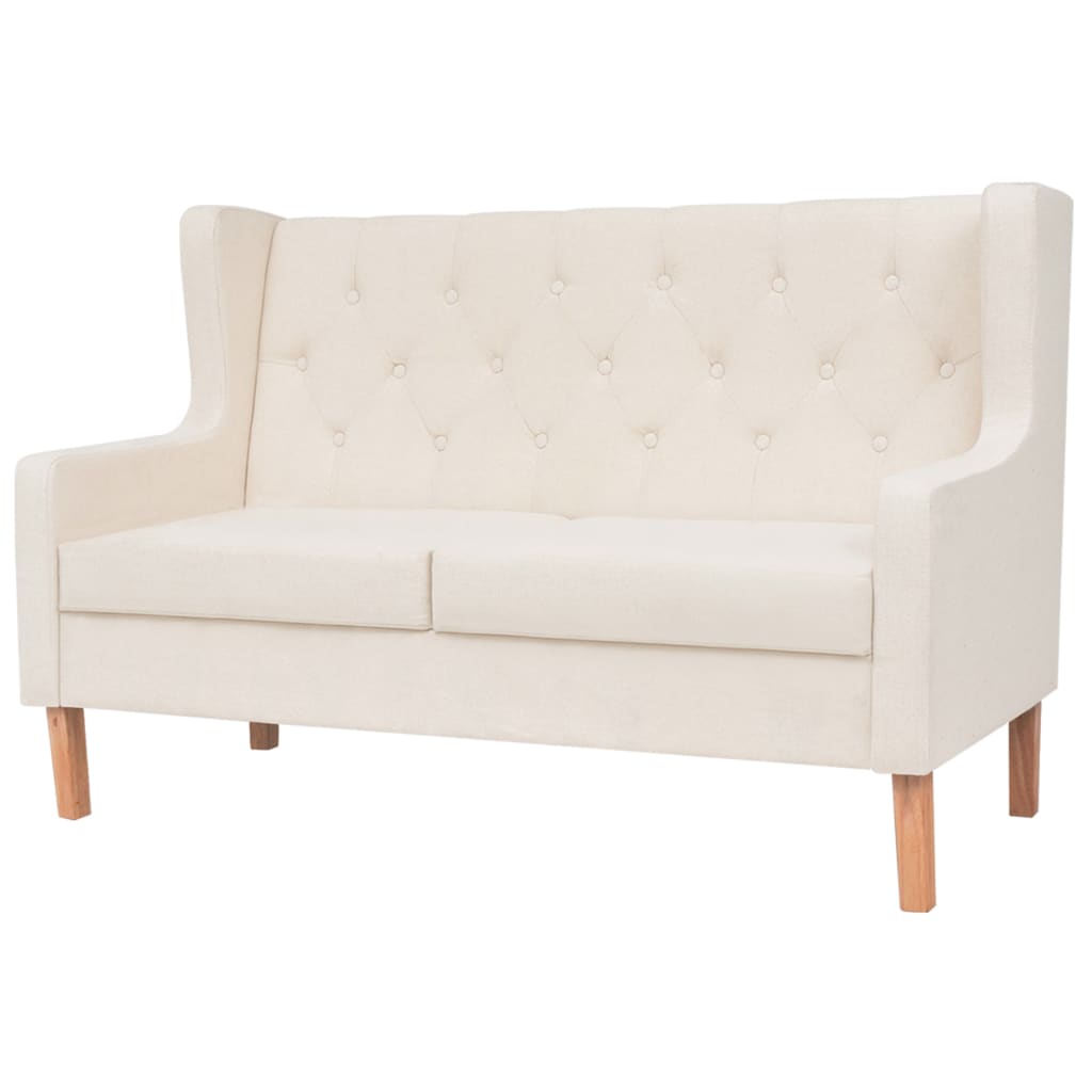 NNEVL Sofa Set 2 Pieces Fabric Cream White-1