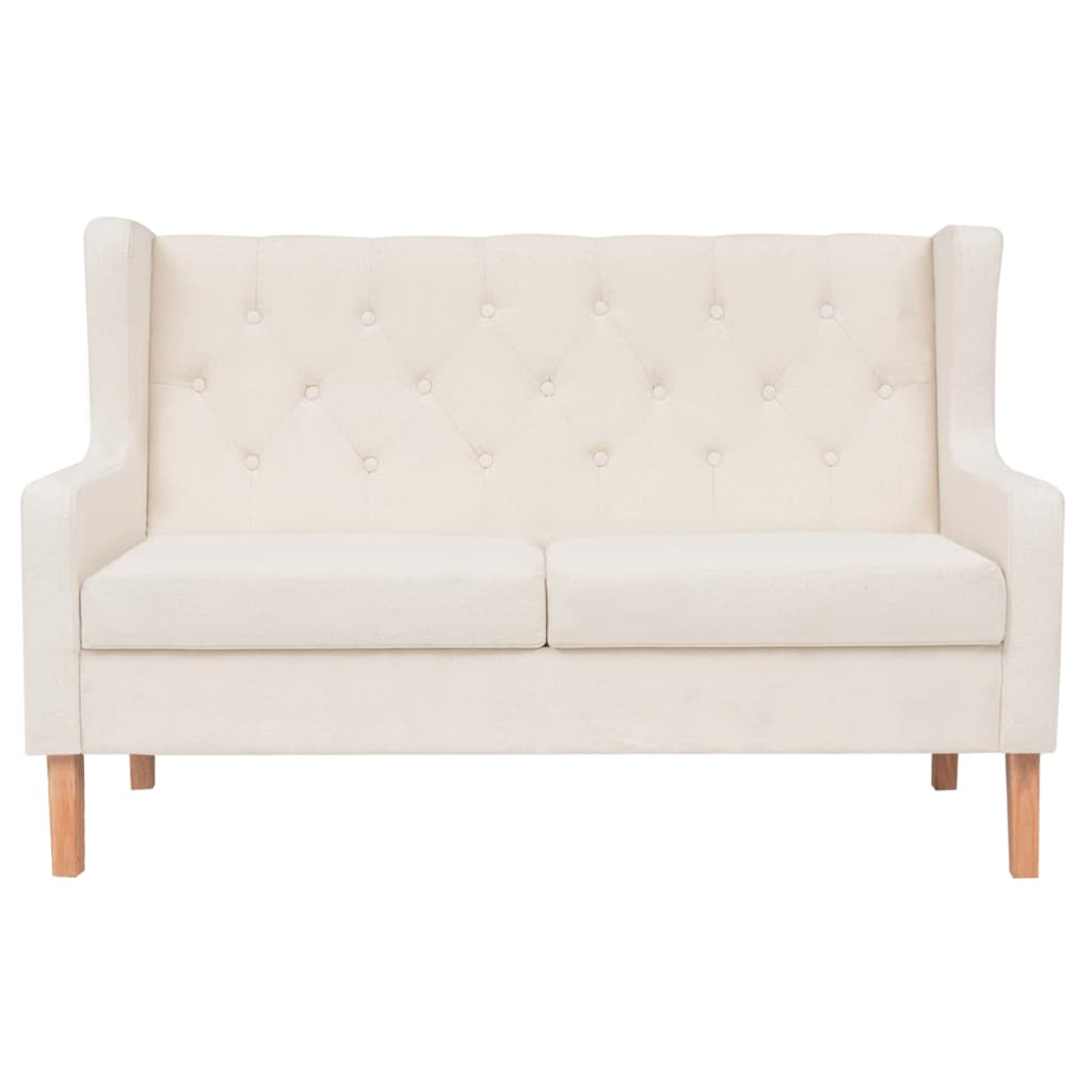 NNEVL Sofa Set 2 Pieces Fabric Cream White-2