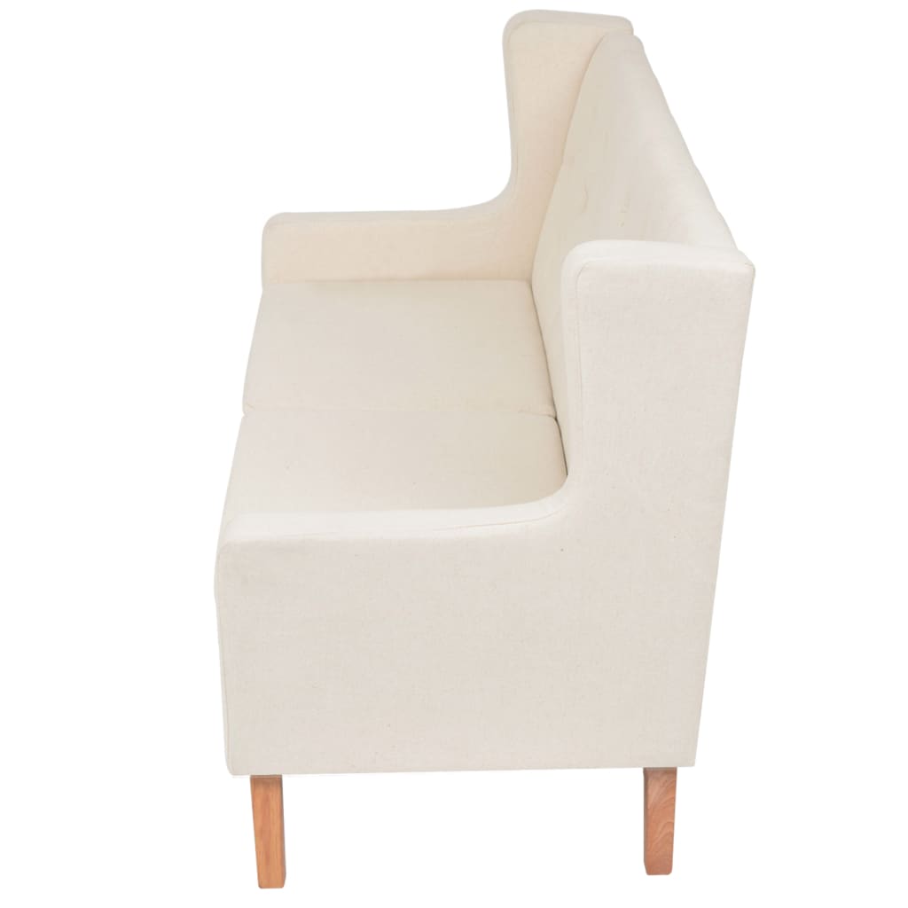 NNEVL Sofa Set 2 Pieces Fabric Cream White-3