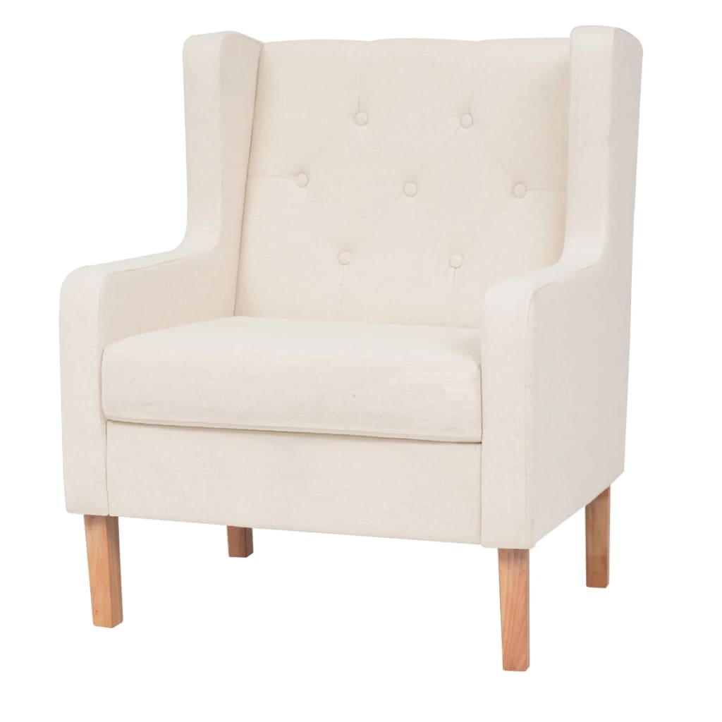 NNEVL Sofa Set 2 Pieces Fabric Cream White-4