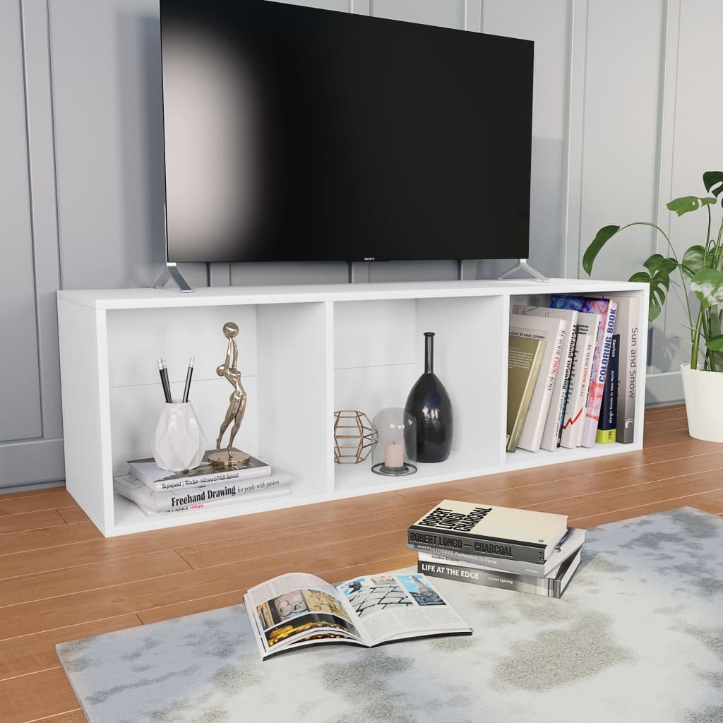 NNEVL Book Cabinet/TV Cabinet White 36x30x114 cm Chipboard-3