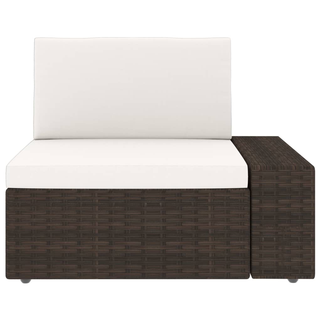 NNEVL Sectional Sofa 2-Seater Poly Rattan Brown-3