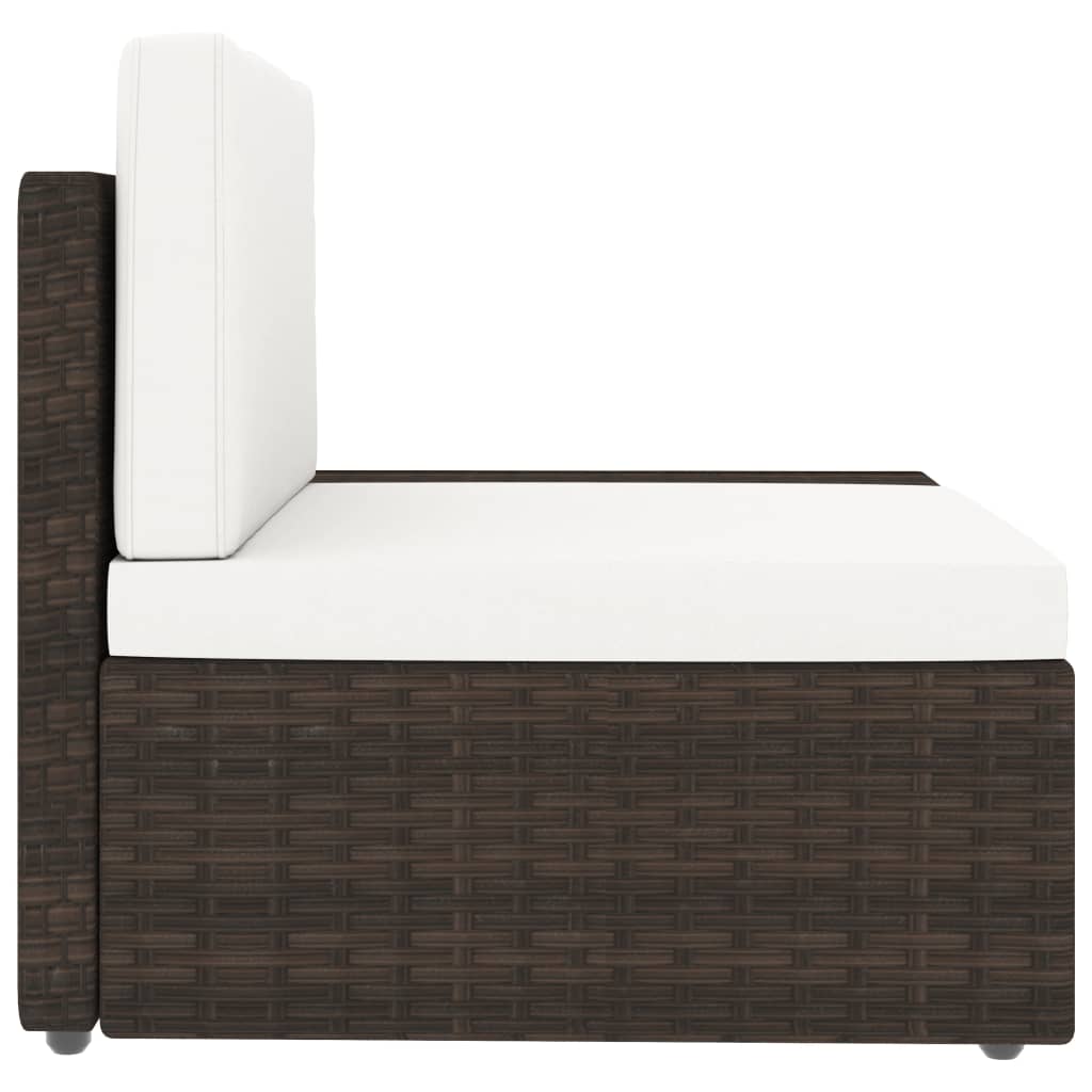 NNEVL Sectional Sofa 2-Seater Poly Rattan Brown-4