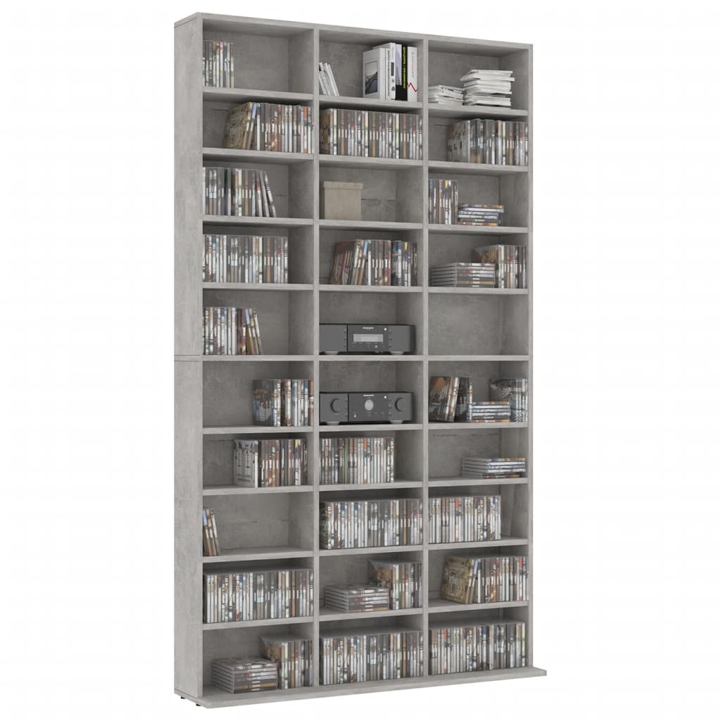 NNEVL CD Cabinet Concrete Grey 102x16x177.5 cm Engineered Wood-2