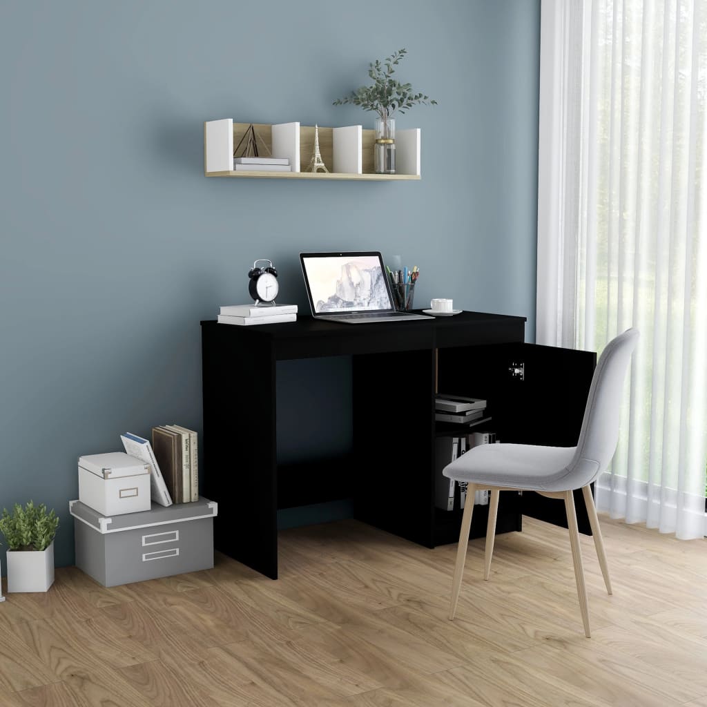 NNEVL Desk Black 100x50x76 cm Chipboard-2