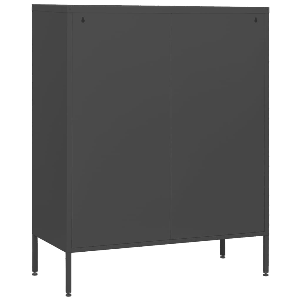 NNEVL Chest of Drawers Anthracite 80x35x101.5 cm Steel-4