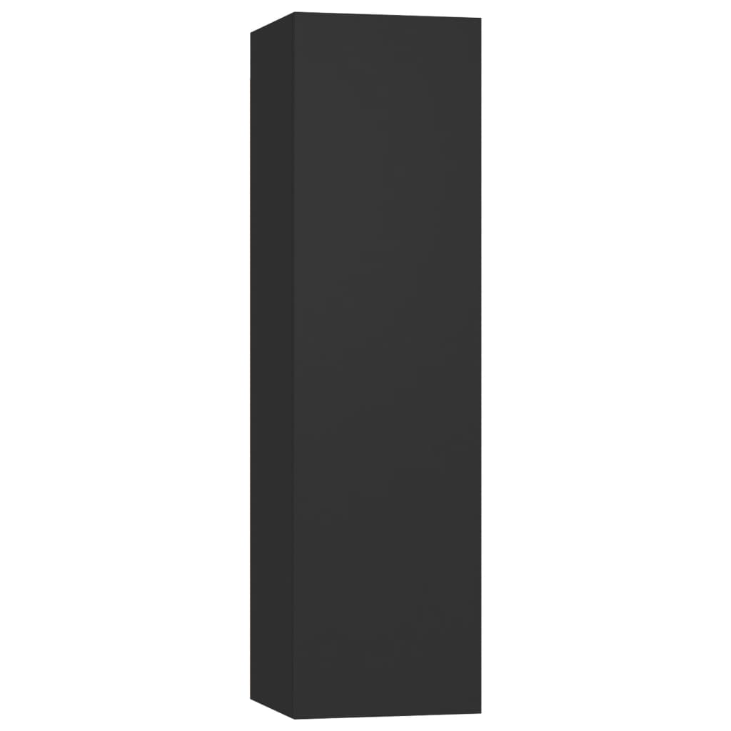 NNEVL 3 Piece TV Cabinet Set Black Chipboard-4