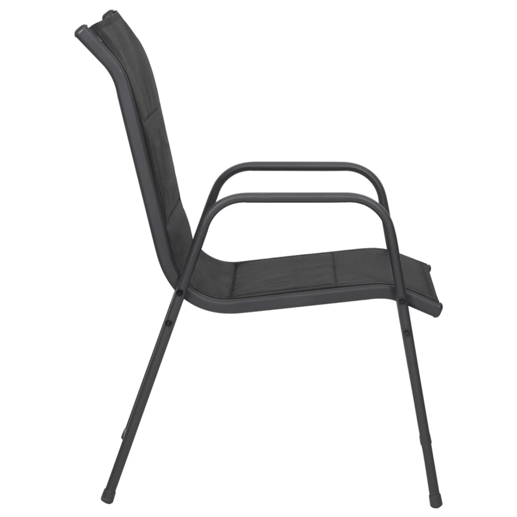 NNEVL Garden Chairs 2 pcs Steel and Textilene Black-4