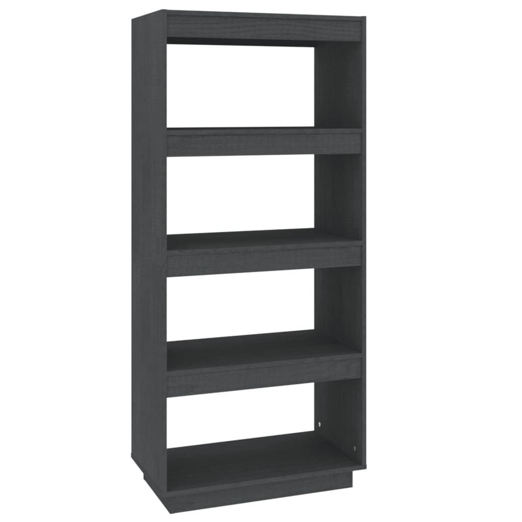 NNEVL Book Cabinet/Room Divider Grey 60x35x135 cm Solid Pinewood-1