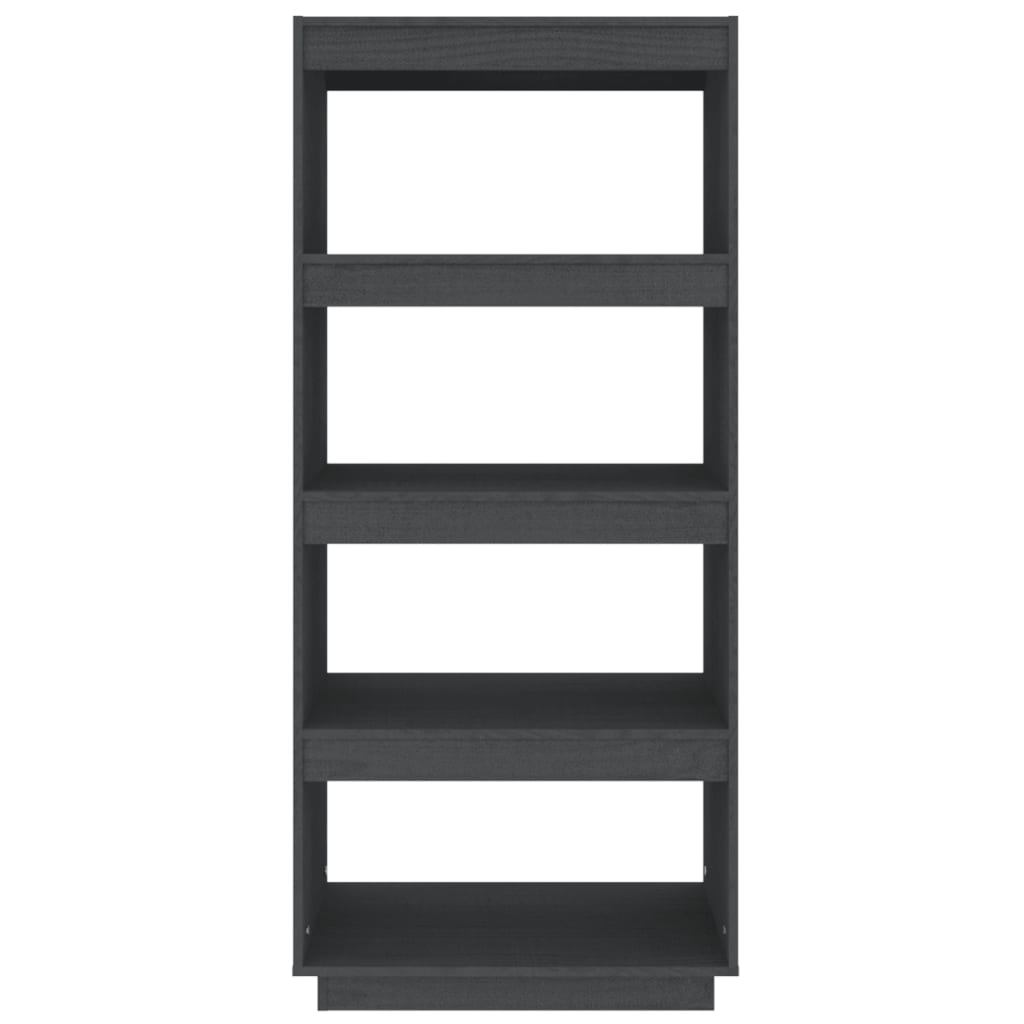 NNEVL Book Cabinet/Room Divider Grey 60x35x135 cm Solid Pinewood-4