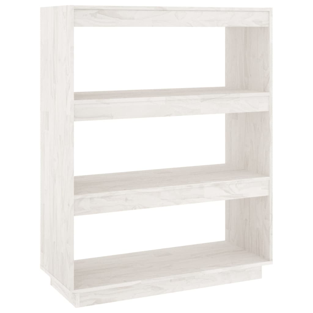 NNEVL Book Cabinet/Room Divider White 80x35x103 cm Solid Pinewood-1
