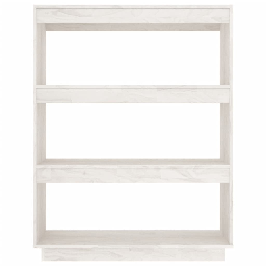 NNEVL Book Cabinet/Room Divider White 80x35x103 cm Solid Pinewood-4
