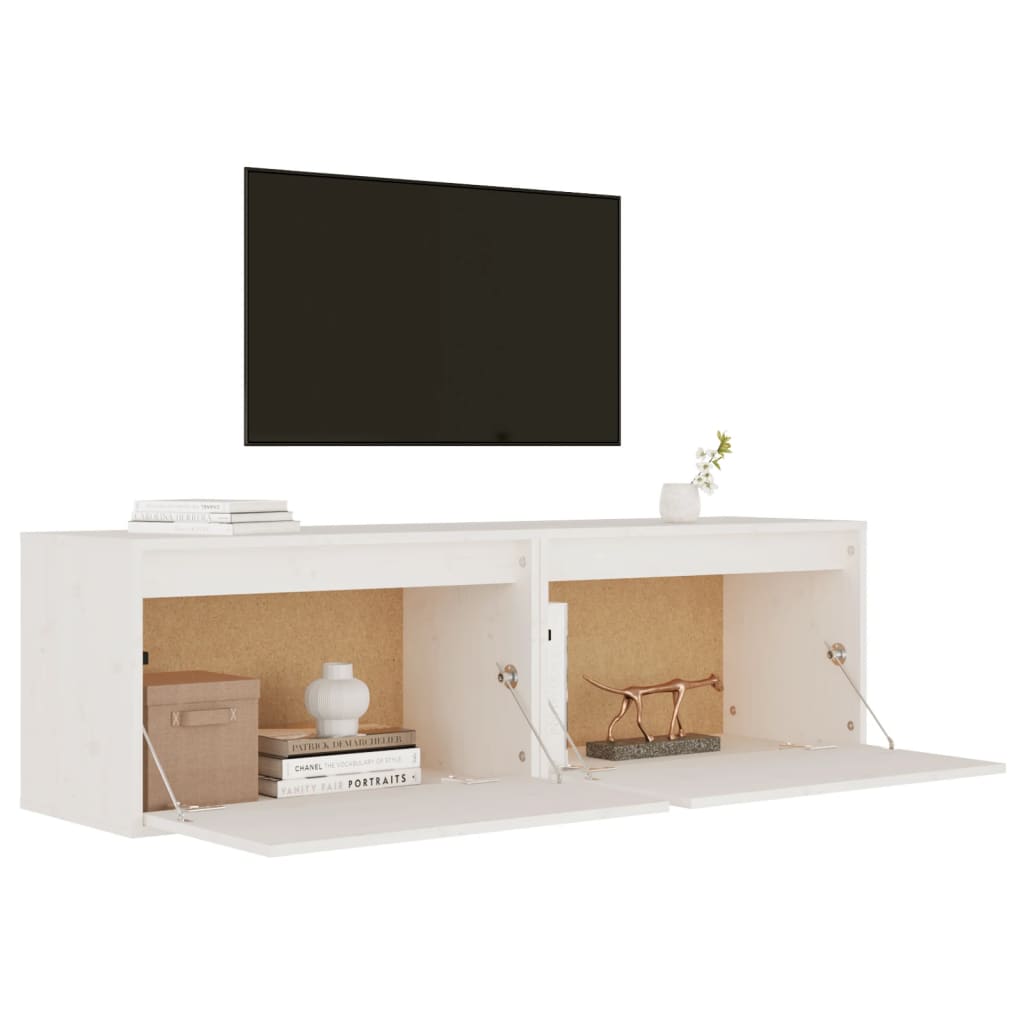 NNEVL Wall Cabinets 2 pcs White 60x30x35 cm Solid Wood Pine-3