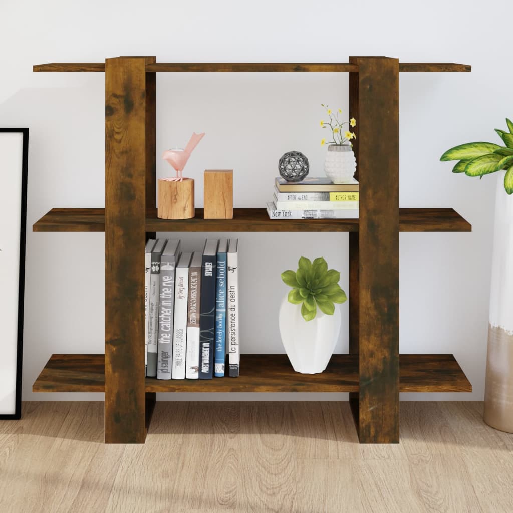 NNEVL Book Cabinet/Room Divider Smoked Oak 100x30x87 cm-3
