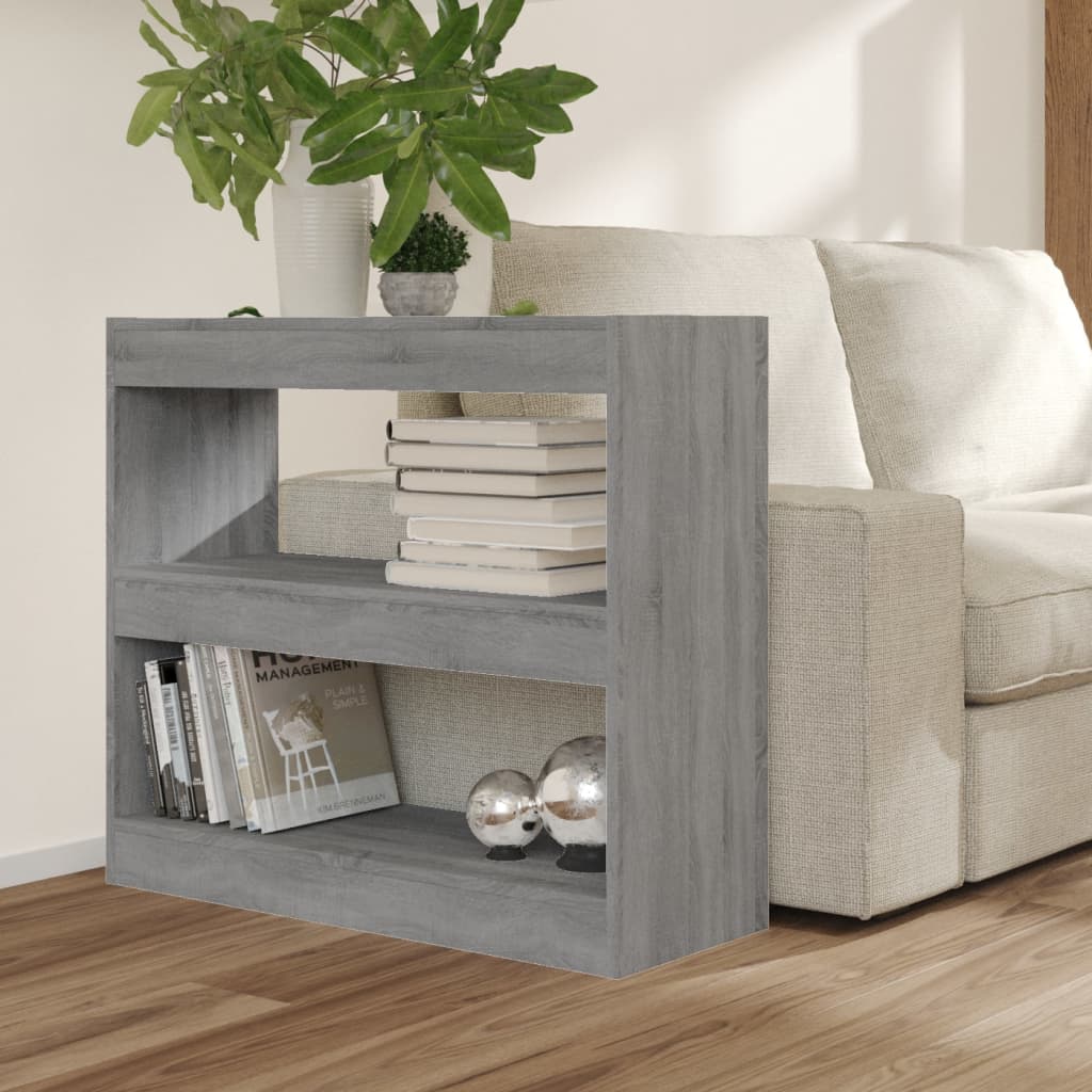 NNEVL Book Cabinet/Room Divider Grey Sonoma 80x30x72 cm-3