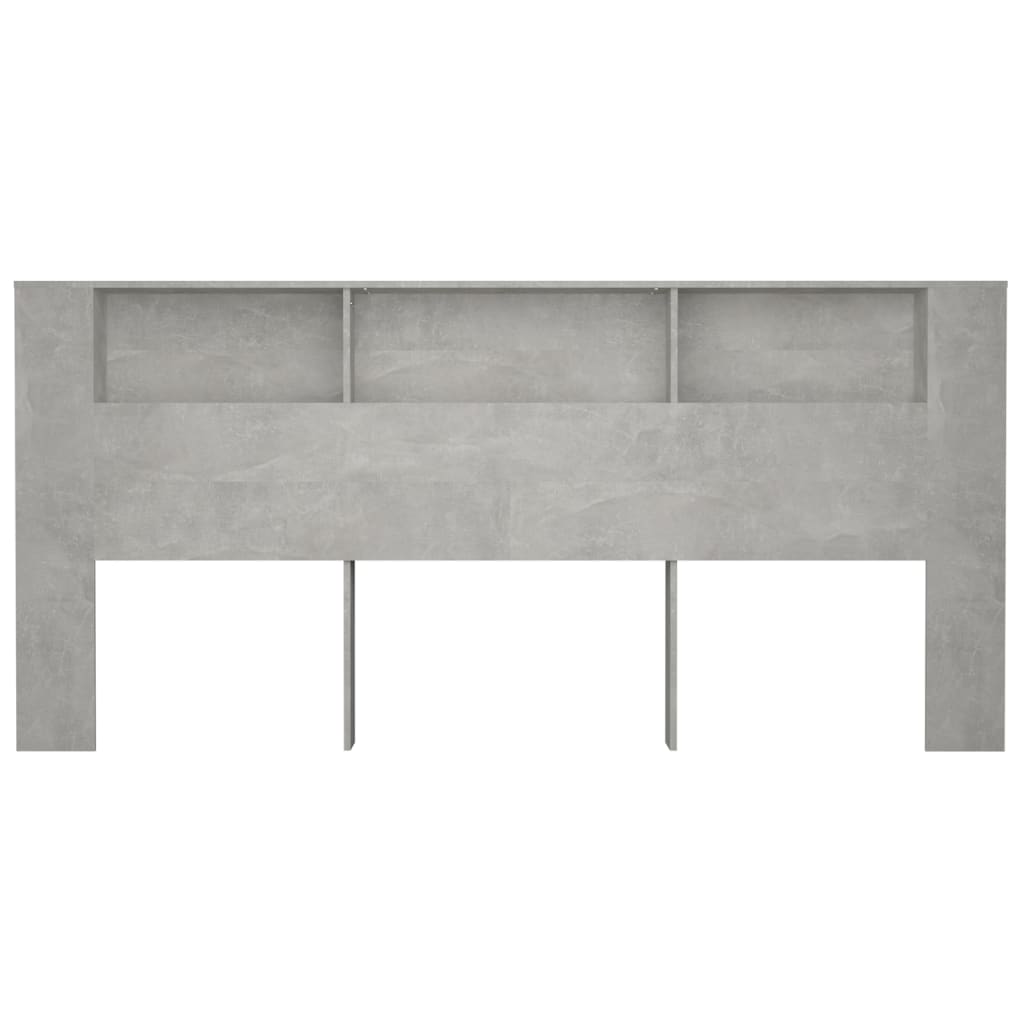 NNEVL Headboard Cabinet Concrete Grey 220x18.5x104.5 cm-3