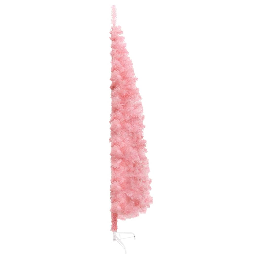 NNEVL Slim Artificial Half Christmas Tree with Stand Pink 180 cm-4