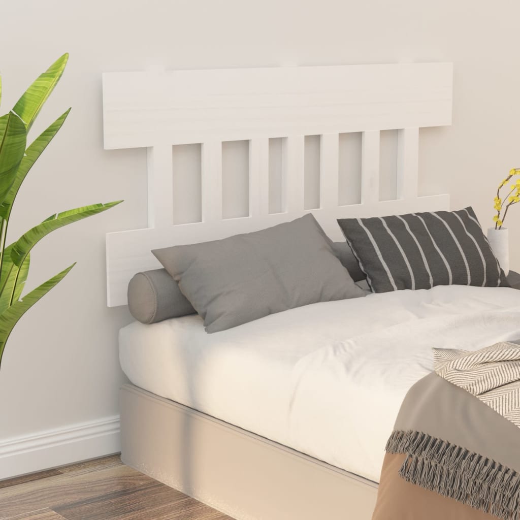 NNEVL Bed Headboard White 183.5x3x81 cm Solid Wood Pine-4