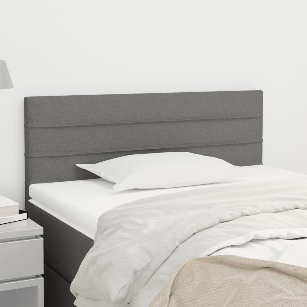 NNEVL Headboard Dark Grey 100x5x78/88 cm Fabric-0