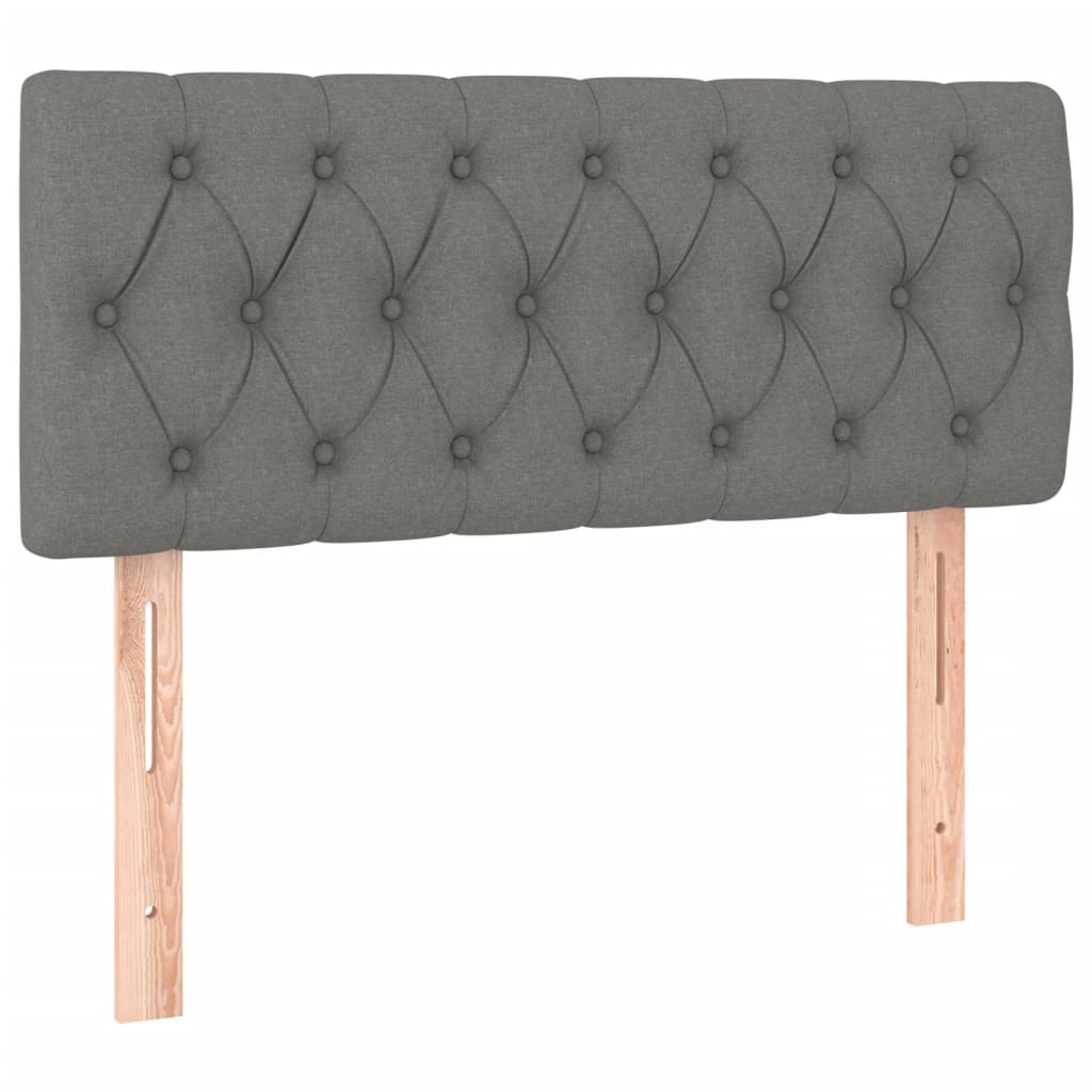NNEVL LED Headboard Dark Grey 100x7x78/88 cm Fabric-3