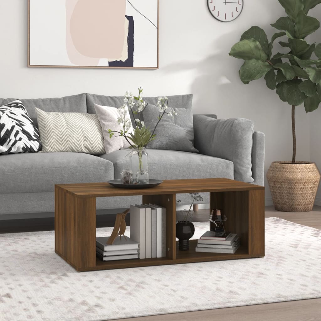 NNEVL Coffee Table Brown Oak 100x50x36 cm Engineered Wood-0