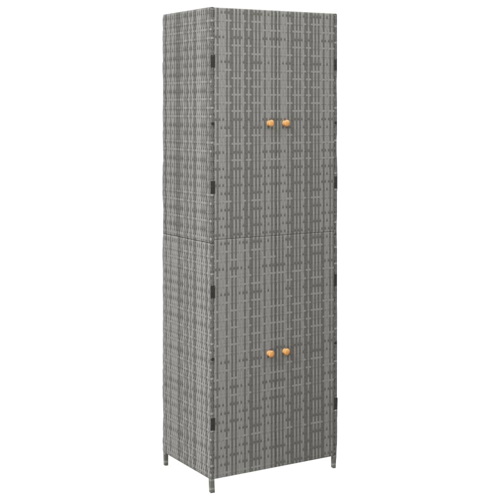 NNEVL Garden Storage Cabinet Grey 59x40x180 cm Poly Rattan-1