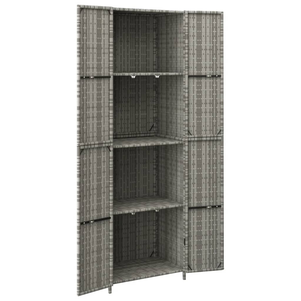 NNEVL Garden Storage Cabinet Grey 59x40x180 cm Poly Rattan-2