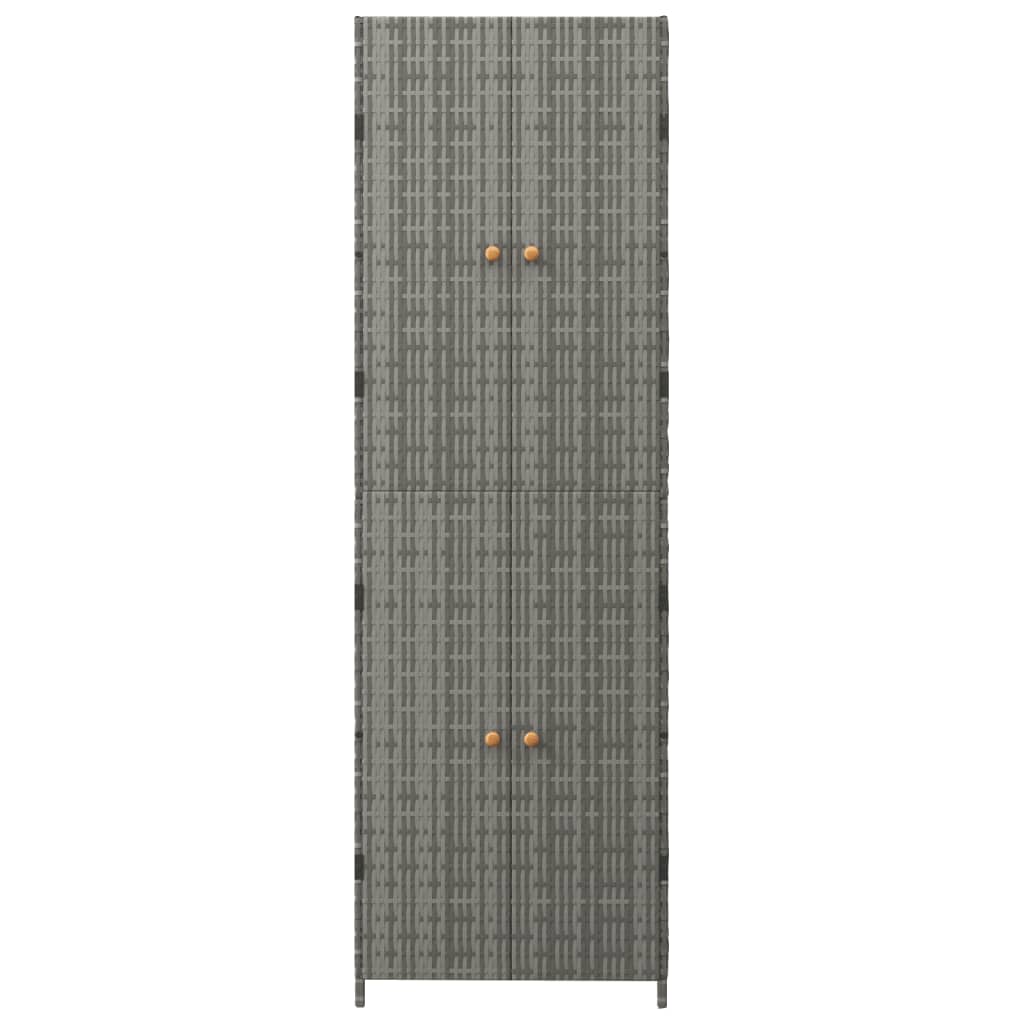 NNEVL Garden Storage Cabinet Grey 59x40x180 cm Poly Rattan-3