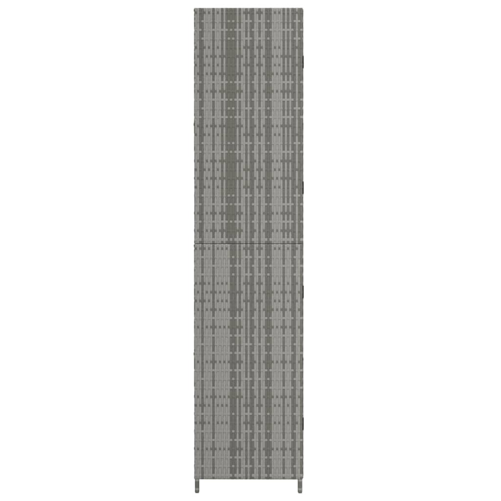 NNEVL Garden Storage Cabinet Grey 59x40x180 cm Poly Rattan-4