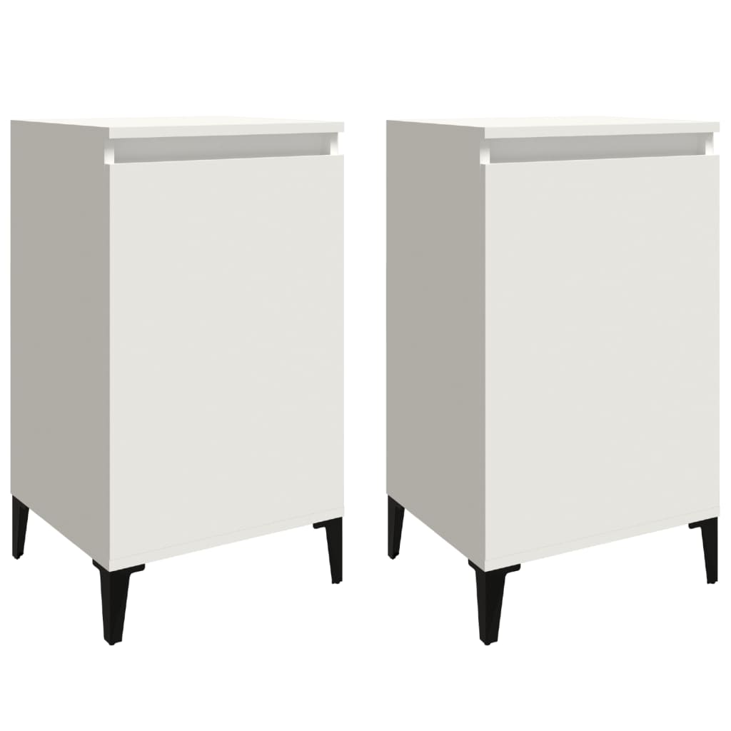 NNEVL Bedside Cabinets 2 pcs White 40x35x70 cm Engineered Wood-1