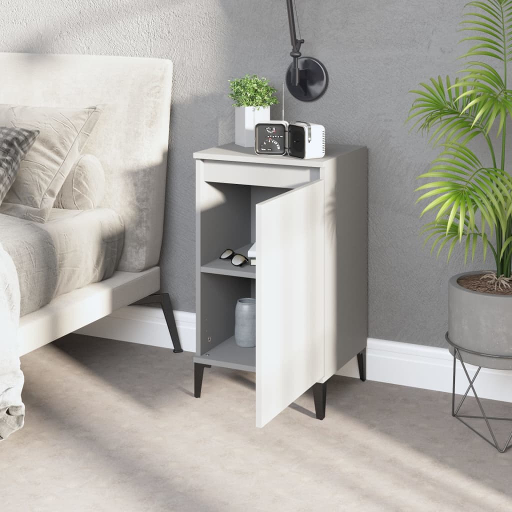 NNEVL Bedside Cabinets 2 pcs White 40x35x70 cm Engineered Wood-2