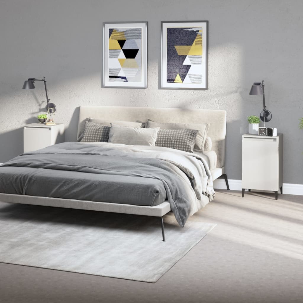NNEVL Bedside Cabinets 2 pcs White 40x35x70 cm Engineered Wood-0