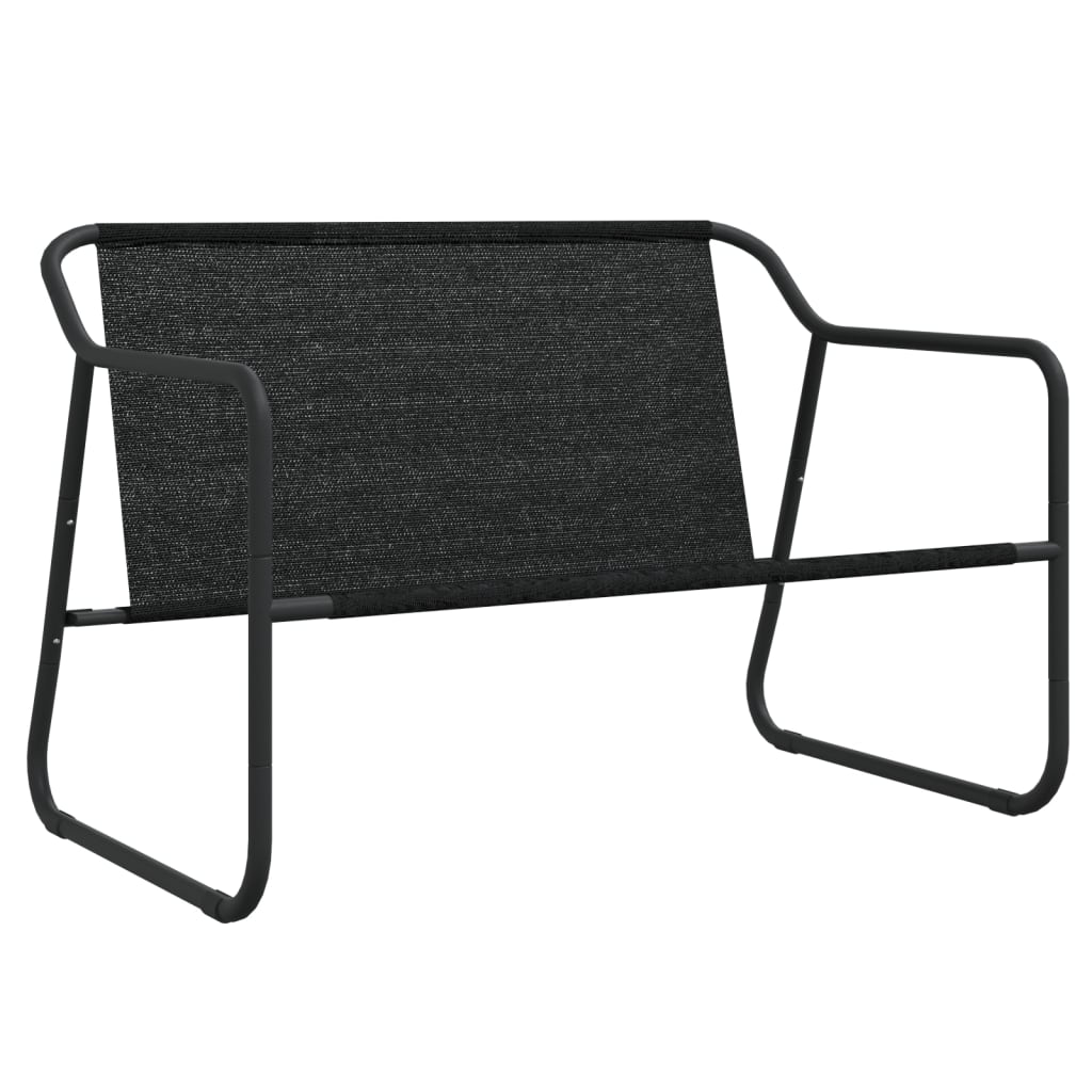 NNEVL 2-Seater Garden Bench with Cushion Anthracite Steel-4