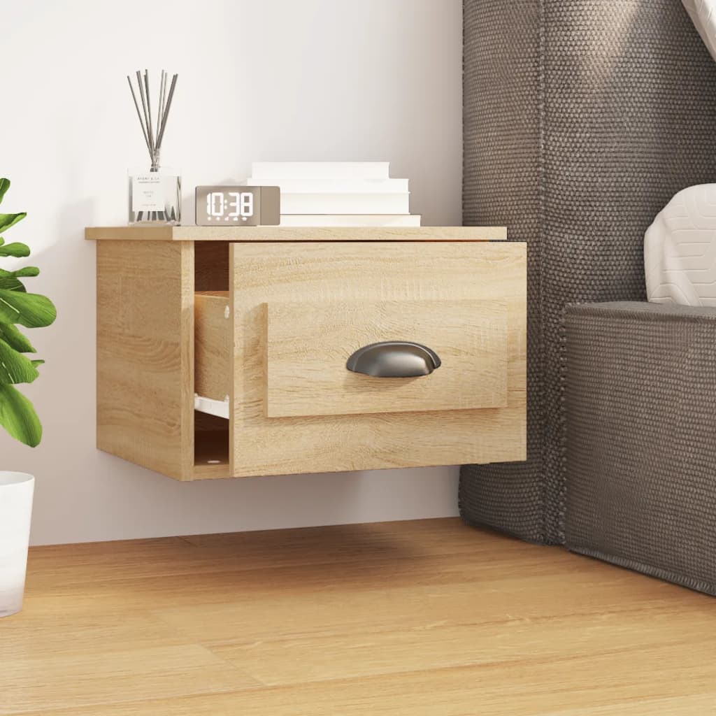 NNEVL Wall-mounted Bedside Cabinets 2 pcs Sonoma Oak 41.5x36x28cm-2
