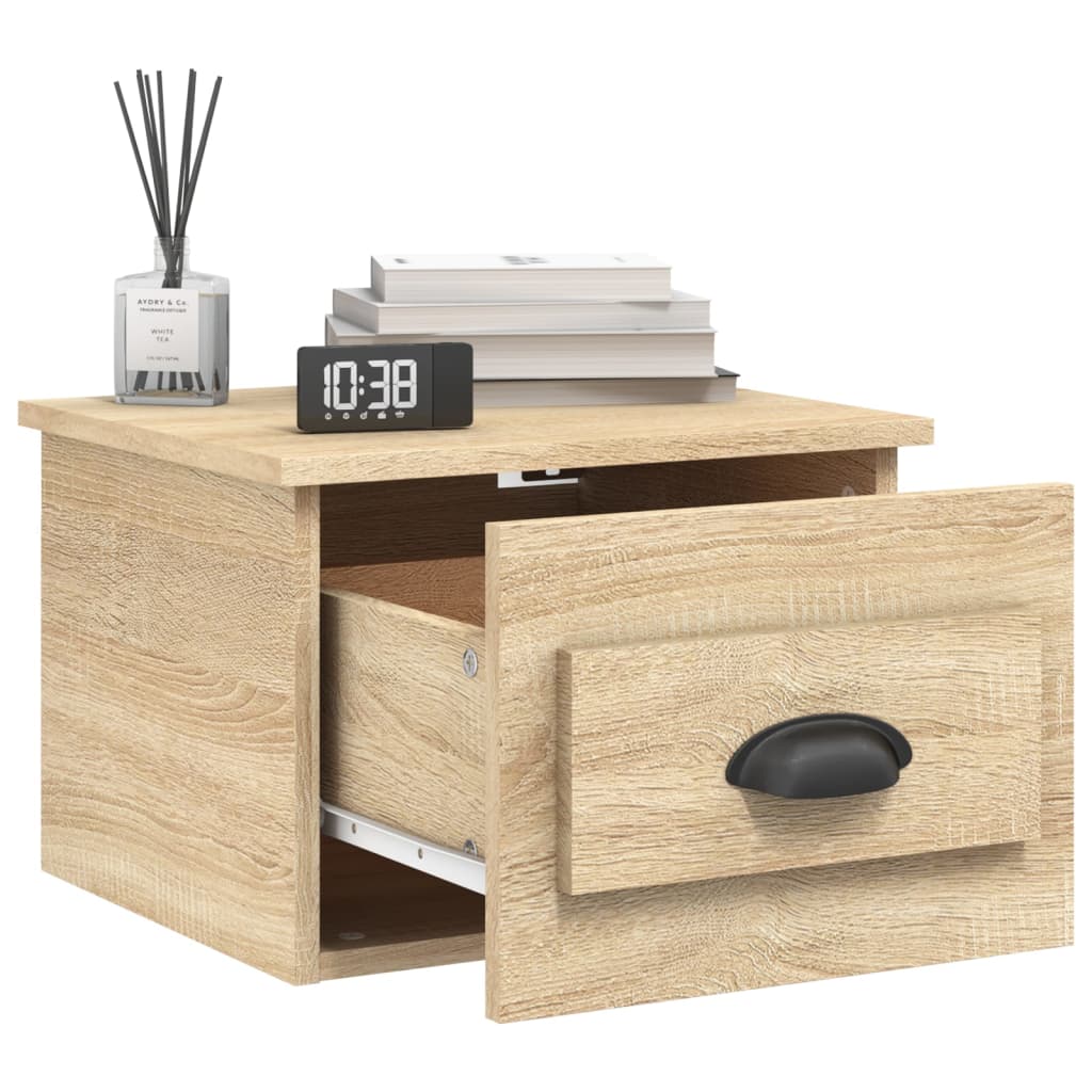 NNEVL Wall-mounted Bedside Cabinets 2 pcs Sonoma Oak 41.5x36x28cm-3