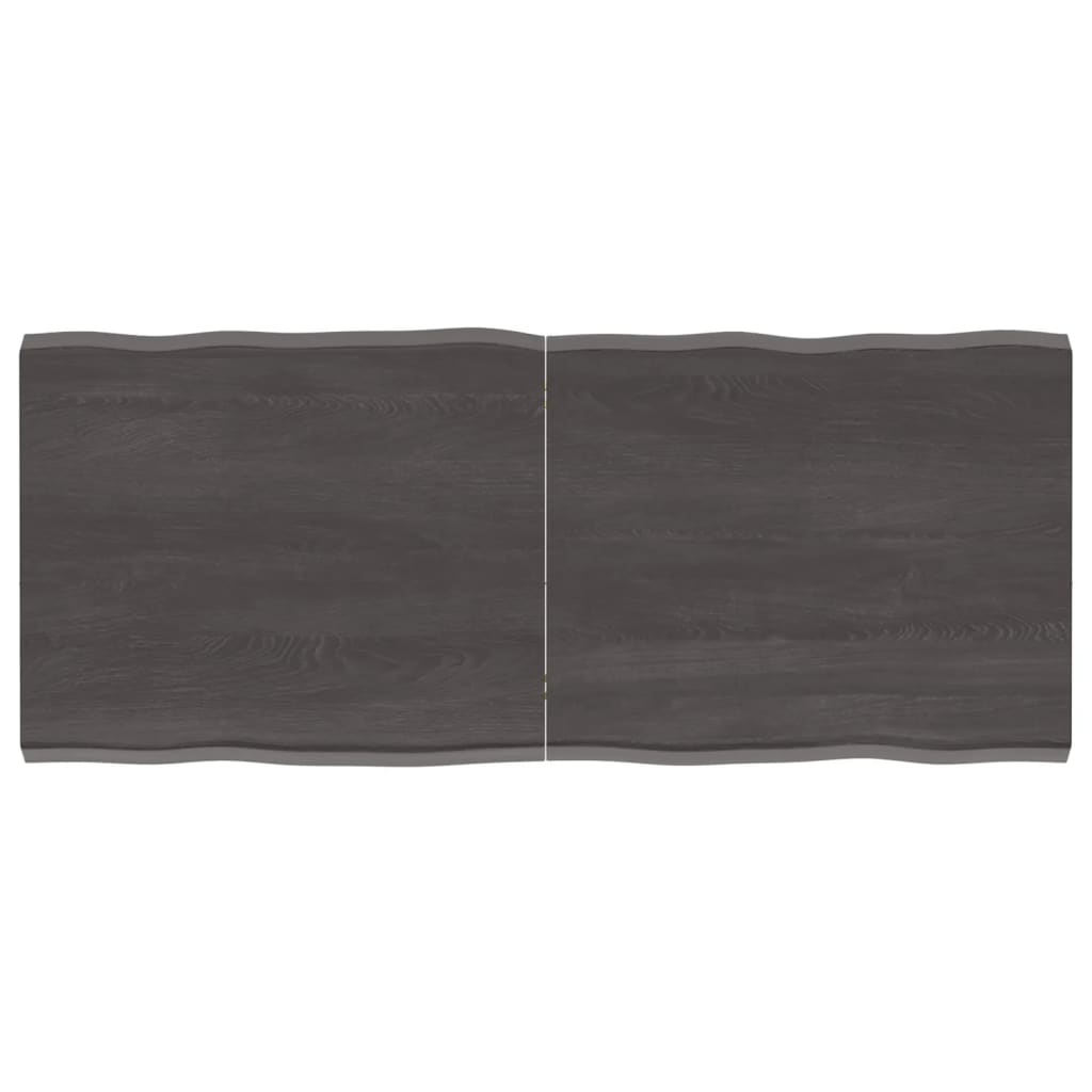 NNEVL Table Top Dark Grey 120x50x(2-4) cm Treated Solid Wood Live Edge-0