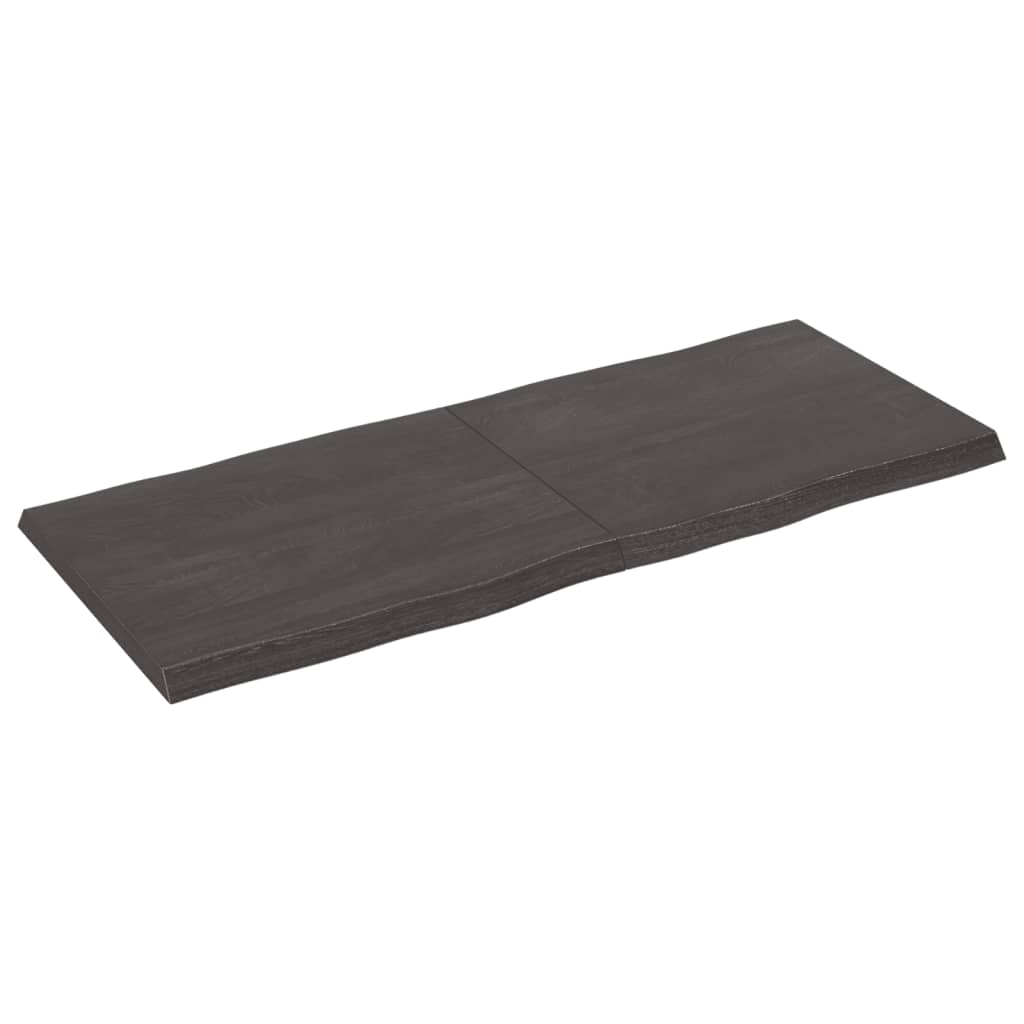NNEVL Table Top Dark Grey 120x50x(2-4) cm Treated Solid Wood Live Edge-1