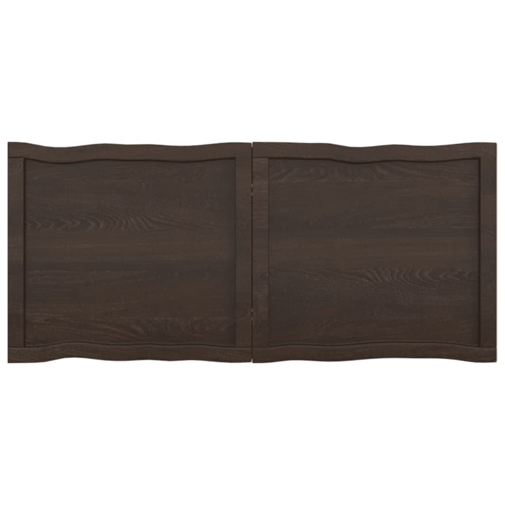 NNEVL Table Top Dark Grey 120x50x(2-4) cm Treated Solid Wood Live Edge-2