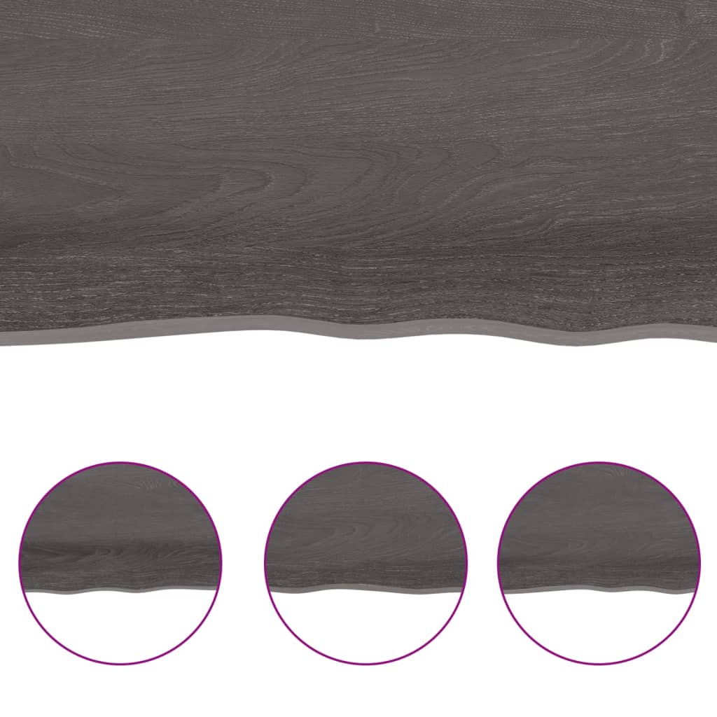 NNEVL Table Top Dark Grey 120x50x(2-4) cm Treated Solid Wood Live Edge-3