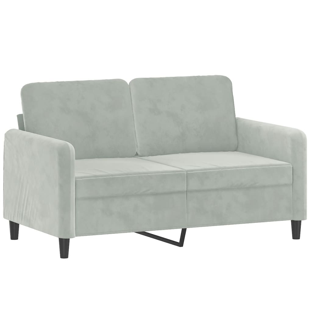 NNEVL 2 Piece Sofa Set Light Grey Velvet-2