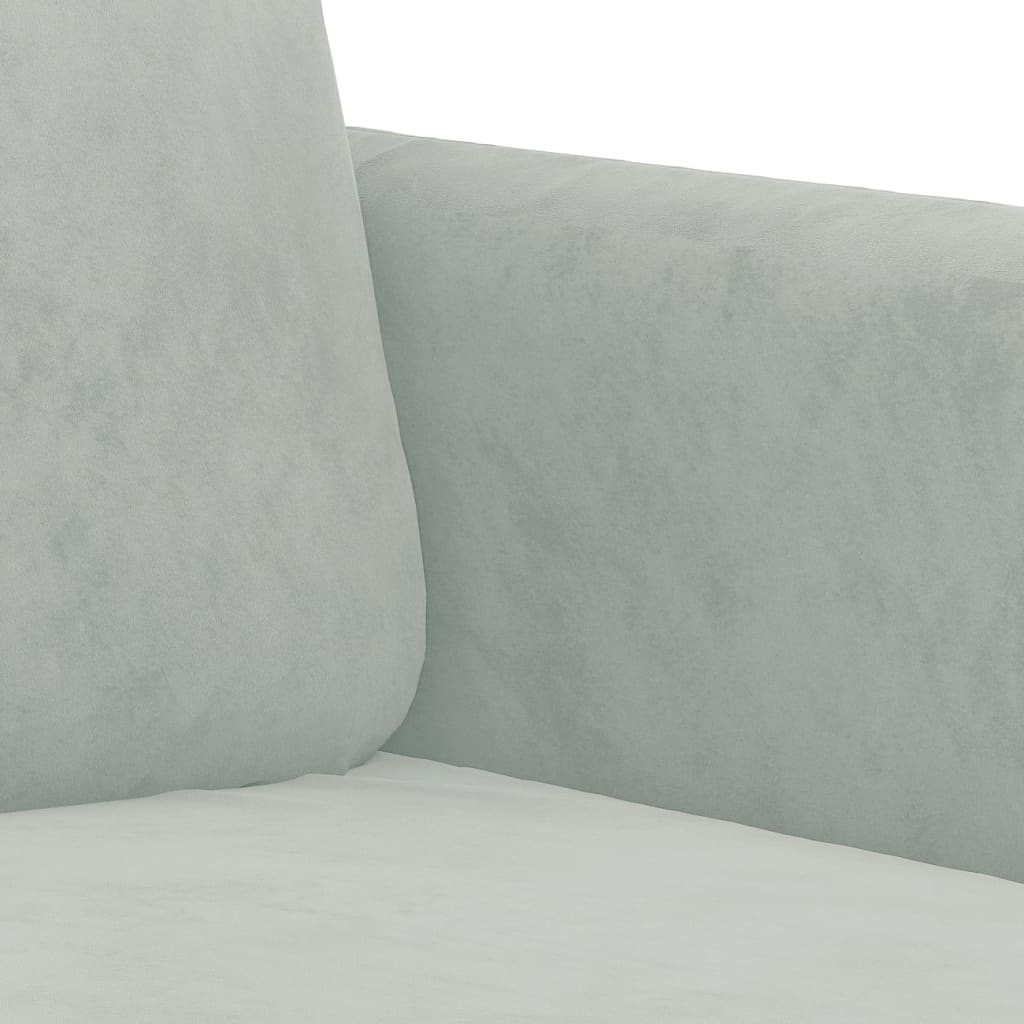 NNEVL 2 Piece Sofa Set Light Grey Velvet-4