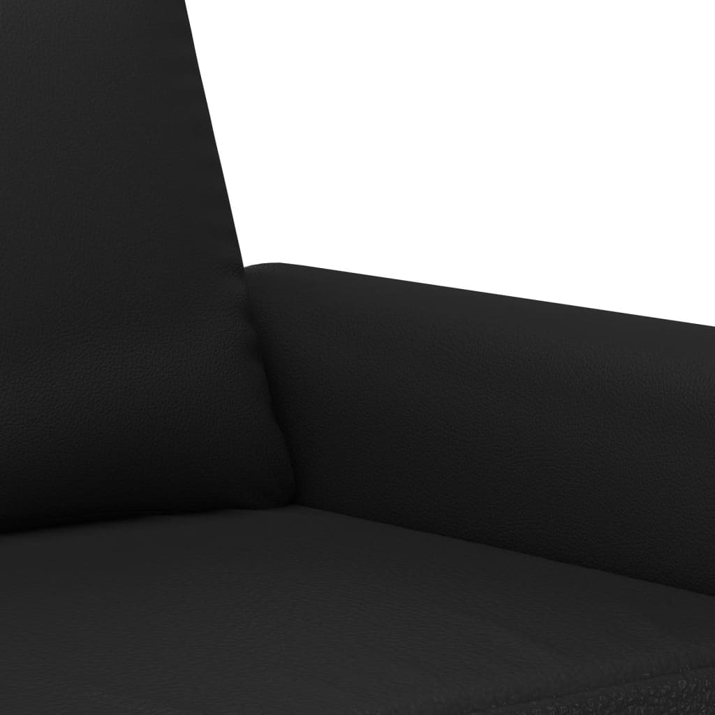 NNEVL 2 Piece Sofa Set with Cushions Black Faux Leather-4