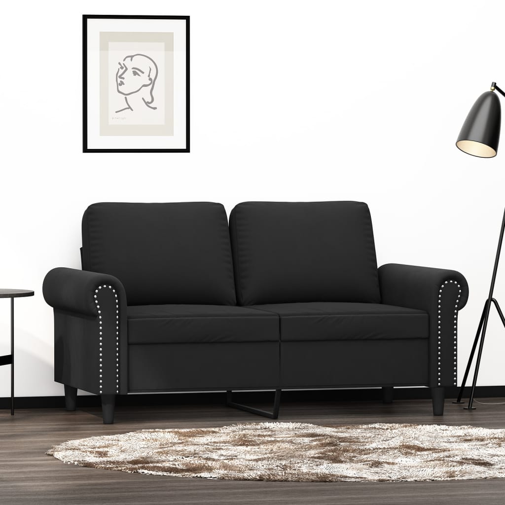 NNEVL 2-Seater Sofa Black 120 cm Velvet-0