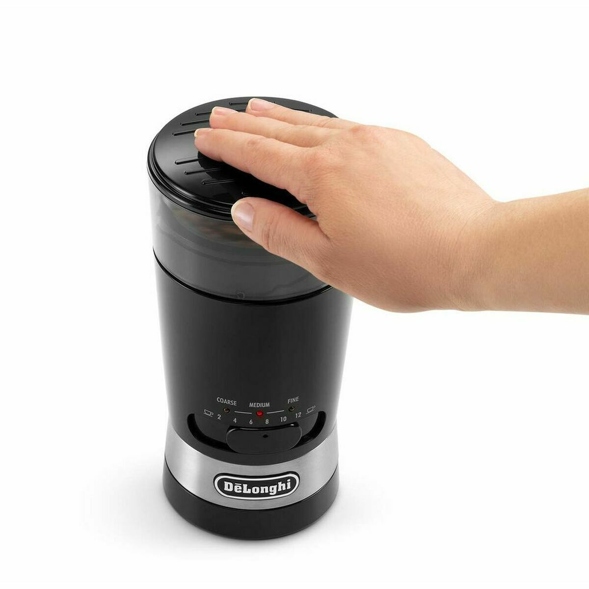 Molino Eléctrico DeLonghi KG210 – Ajustable, Color Negro