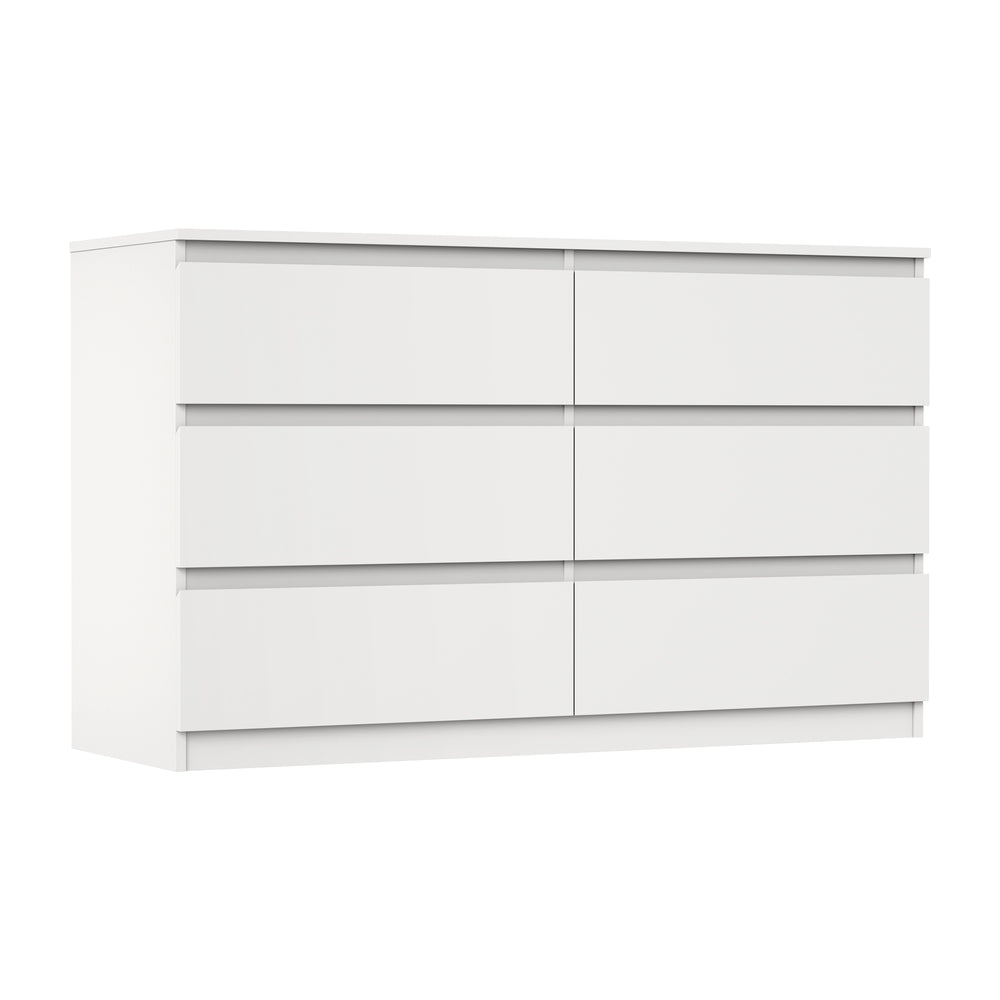 NNEED 6 Chest of Drawers Lowboy Dresser Table Bedroom White-0