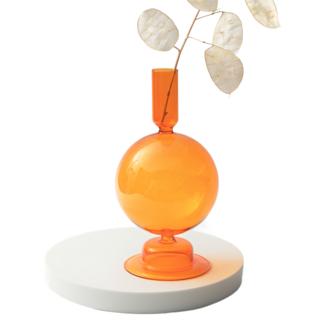 NNEOBA Floriddle Taper Candle Holders Glass Candlesticks for Home Wedding Room Decoration Party Glass Vase Table Bookshelf-0