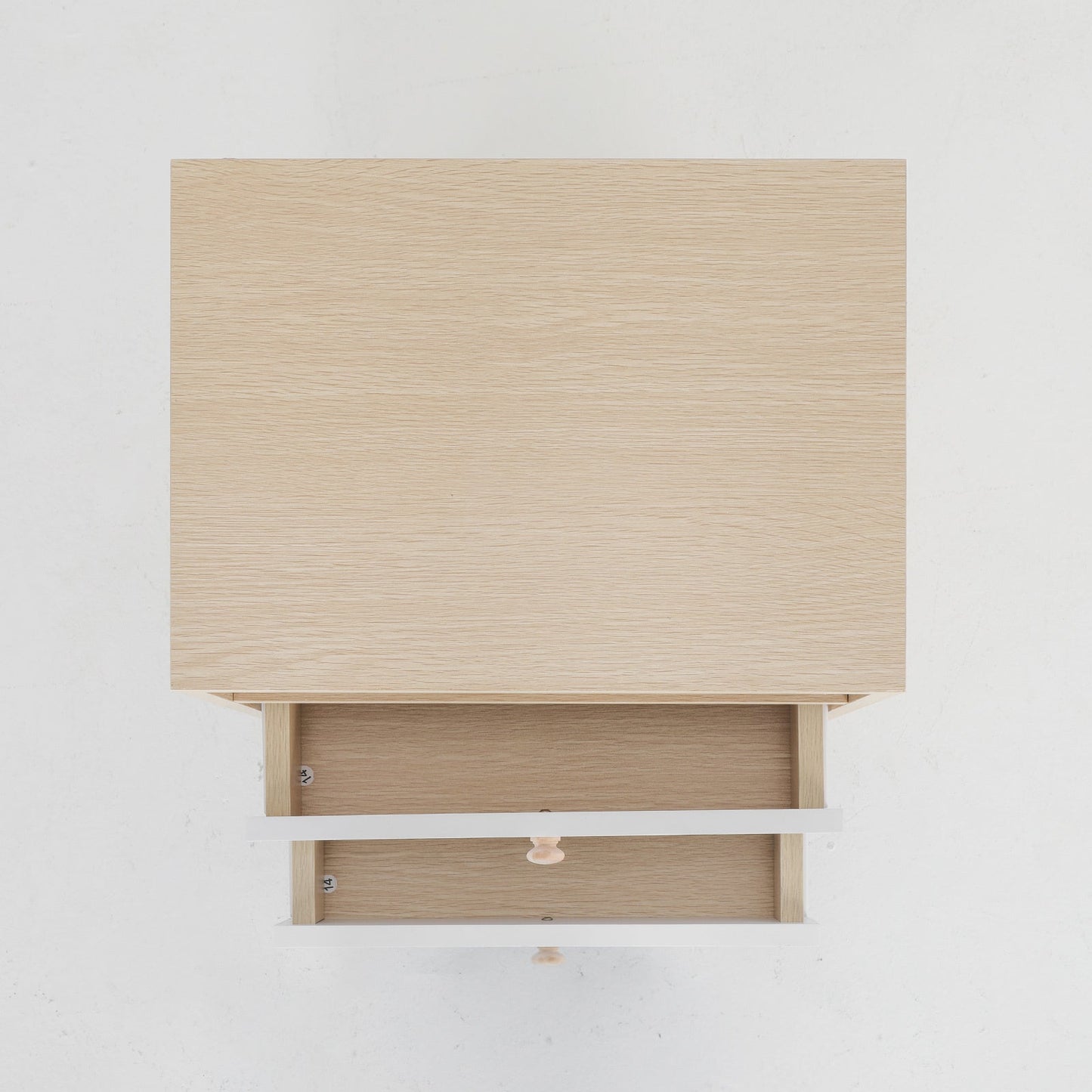 NNEDSZ 2X Bedside Table Side Storage Cabinet Nightstand Bedroom 2 Drawer ANYA OAK-3