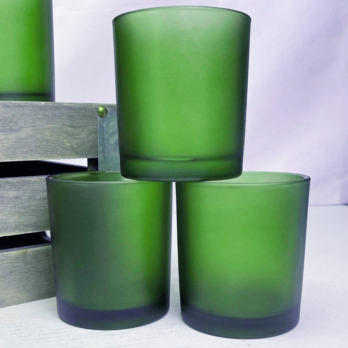 NNEDSZ 40 Bulk Pack Green Frosted Glass Votive Candle Holders Table Centreoieces Xmas Wedding Anniversary Event Recption Party Function or Home Decor-3